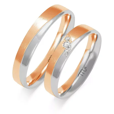 ZŁOTE 14K OBRĄCZKI ŚLUBNE 4mm CYRKONIE B-202 ZŁOTE 14K OBRĄCZKI ŚLUBNE 4mm CYRKONIE B-202
