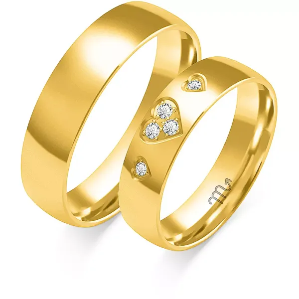 ZŁOTE 14K OBRĄCZKI SERCA BRYLANTY 5mm O-357