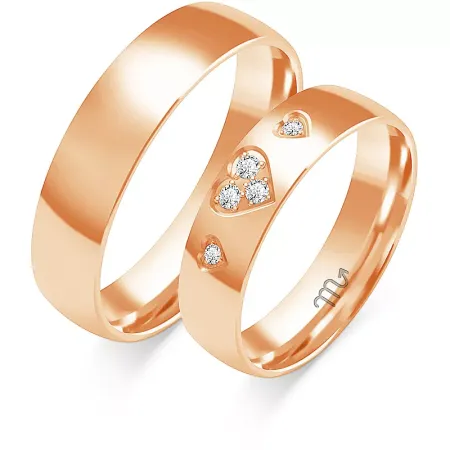 ZŁOTE 14K OBRĄCZKI SERCA BRYLANTY 5mm O-357 ZŁOTE 14K OBRĄCZKI SERCA BRYLANTY 5mm O-357