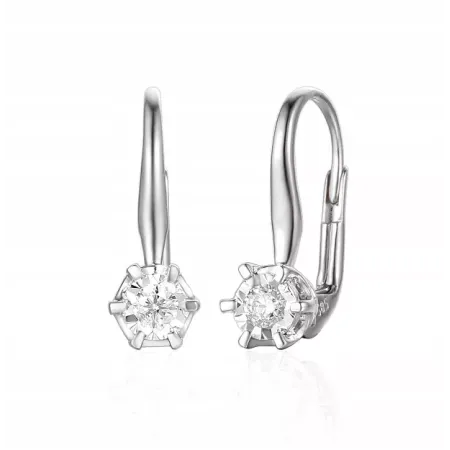 KOLCZYKI Z DIAMENTAMI 0.19ct PRÓBA 585 PREZENT KOLCZYKI Z DIAMENTAMI 0.19ct PRÓBA 585 PREZENT