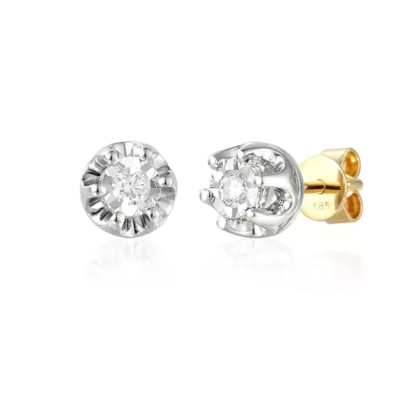 ZŁOTE 585 KOLCZYKI Z BRYLANTAMI 0,36ct SZTYFT
