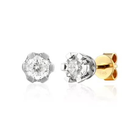 ZŁOTE KOLCZYKI BRYLANTY SZTYFT 0,36 ct PRÓBA 585 ZŁOTE KOLCZYKI BRYLANTY SZTYFT 0,36 ct PRÓBA 585