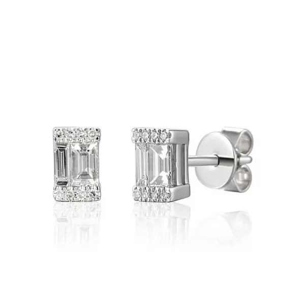 Kolczyki 14K Diamenty w Białym Złocie Sztyft