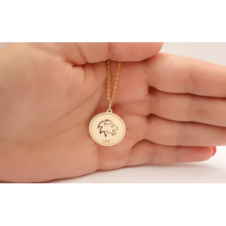 ZŁOTA 585 ZAWIESZKA ZNAK ZODIAKU LEW 