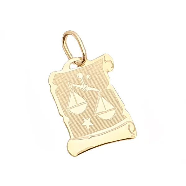 ZŁOTA 14K ZAWIESZKA ZNAK ZODIAKU WAGA Z1531