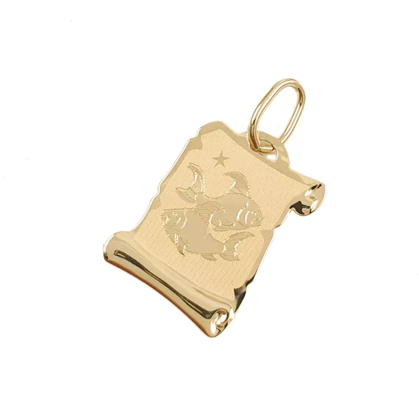 ZŁOTA 585 ZAWIESZKA ZNAK ZODIAKU RYBY Z1425