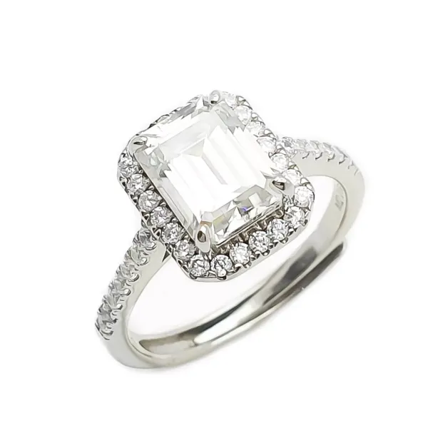SREBRNY PIERŚCIONEK MOISSANITE PR 925