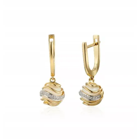 ELEGANCKIE KOLCZYKI PERŁY DIAMENTY 585 NA PREZENT ELEGANCKIE KOLCZYKI PERŁY DIAMENTY 585 NA PREZENT