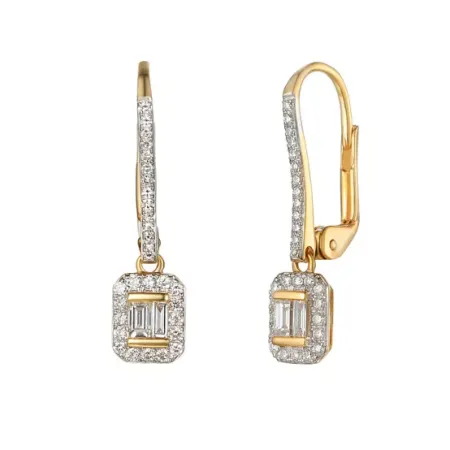 Złote 14K Kolczyki z Diamentami Zapięcie Patentka Złote 14K Kolczyki z Diamentami Zapięcie Patentka