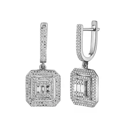 EKSKLUZYWNE KOLCZYKI DIAMENTY BIAŁE ZŁOTO PR 585 EKSKLUZYWNE KOLCZYKI DIAMENTY BIAŁE ZŁOTO PR 585