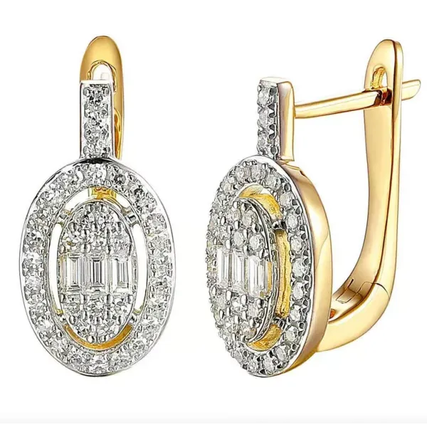EKSKLUZYWNE ZŁOTE KOLCZYKI Z DIAMENTAMI 14K