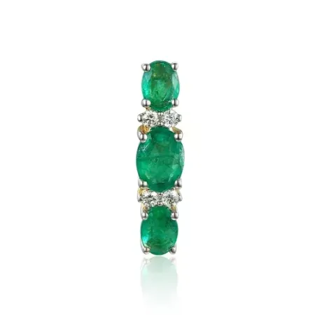 Złota 14K Zawieszka Szmaragd Diamenty na Prezent Złota 14K Zawieszka Szmaragd Diamenty na Prezent