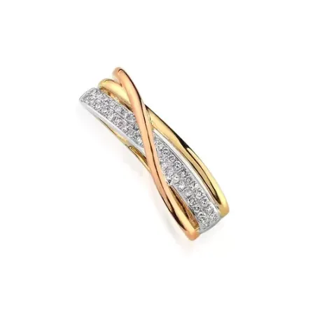 Zawieszka 14K Diamenty Żółto Biało Różowe Złoto Zawieszka 14K Diamenty Żółto Biało Różowe Złoto