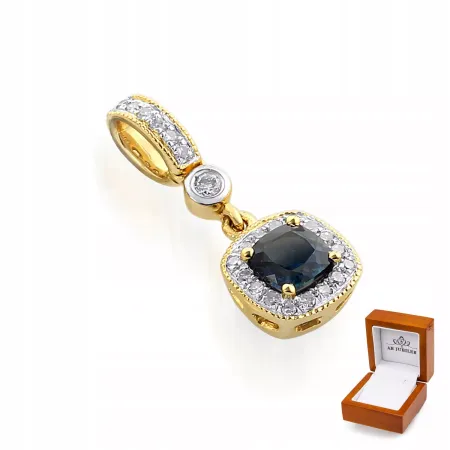 ZAWIESZKA ZŁOTA SZAFIR DIAMENTY PRÓBA 585 ZAWIESZKA ZŁOTA SZAFIR DIAMENTY PRÓBA 585