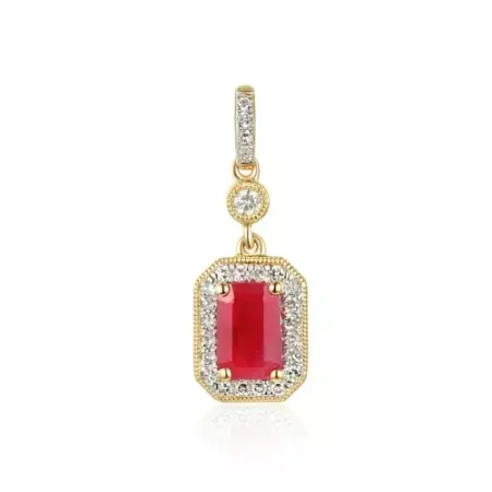 ZŁOTA ZAWIESZKA RUBIN DIAMENTY PRÓBA 585 ZŁOTA ZAWIESZKA RUBIN DIAMENTY PRÓBA 585