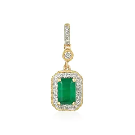 ZŁOTA ZAWIESZKA SZMARAGD DIAMENTY PRÓBA 585 ZŁOTA ZAWIESZKA SZMARAGD DIAMENTY PRÓBA 585