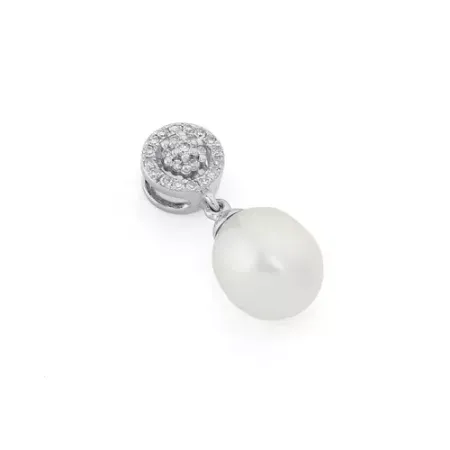 Złota Zawieszka 585 Perła i Diamenty na Prezent Złota Zawieszka 585 Perła i Diamenty na Prezent