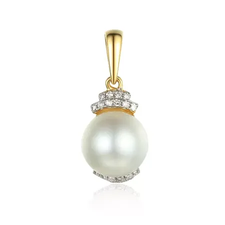 Elegancka Złota Zawieszka 585 Perła i Diamenty Elegancka Złota Zawieszka 585 Perła i Diamenty