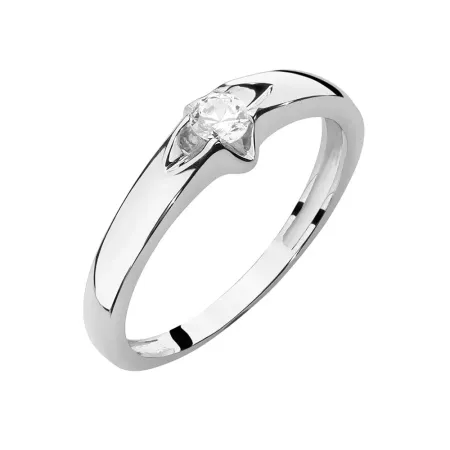 Złoty Pierścionek 585 Zaręczynowy Brylant 0,12ct Złoty Pierścionek 585 Zaręczynowy Brylant 0,12ct