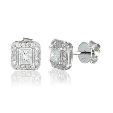 KOLCZYKI DIAMENTY BIAŁE ZŁOTO PRÓBA 585 SZTYFT KOLCZYKI DIAMENTY BIAŁE ZŁOTO PRÓBA 585 SZTYFT