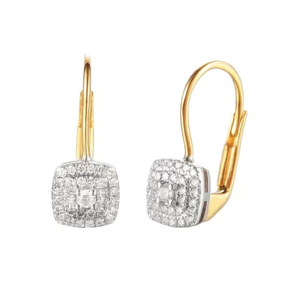 Złote Eleganckie Kolczyki z Diamentami Próba 585