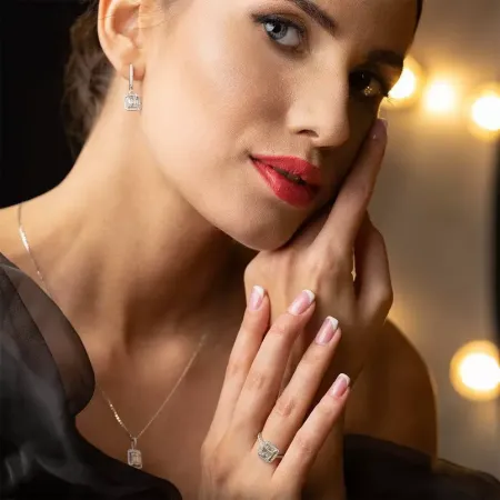 Eleganckie 14K Kolczyki Diamenty Białe Złoto