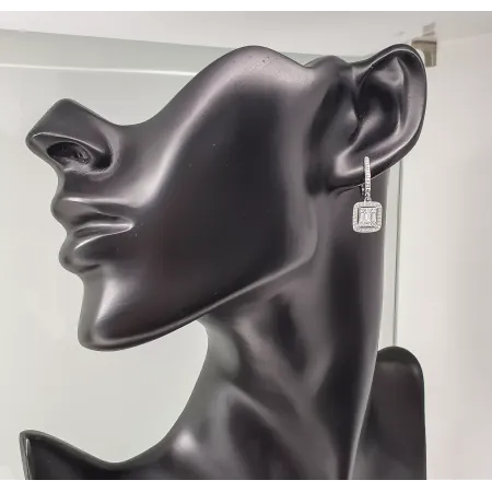 Eleganckie 14K Kolczyki Diamenty Białe Złoto
