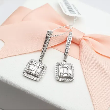Eleganckie 14K Kolczyki Diamenty Białe Złoto
