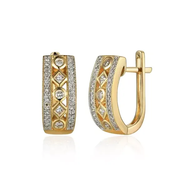 Eleganckie 14K Kolczyki z Diamentami Angielskie