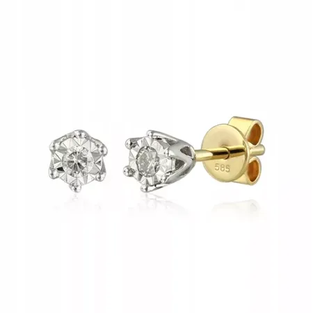 KOLCZYKI Z DIAMENTAMI ŻÓŁTO BIAŁE ZŁOTO pr. 585 KOLCZYKI Z DIAMENTAMI ŻÓŁTO BIAŁE ZŁOTO pr. 585