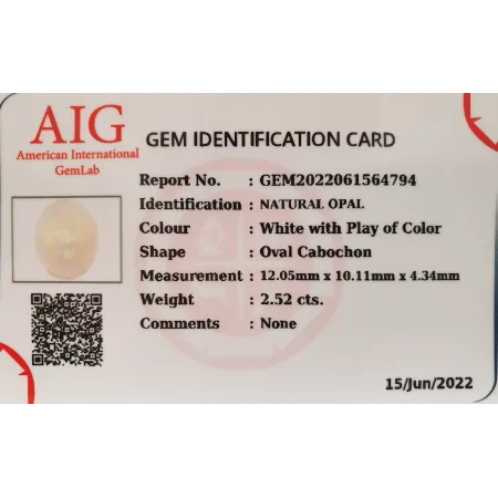 Naturalny Opal 2,52ct + Certyfikat