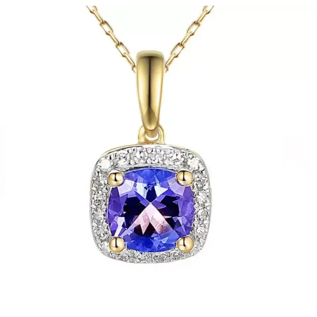 ZŁOTA 585 ZAWIESZKA TANZANIT I DIAMENTY ZŁOTA 585 ZAWIESZKA TANZANIT I DIAMENTY