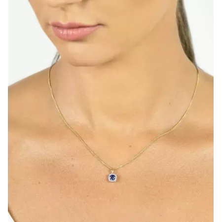 ZŁOTA 585 ZAWIESZKA TANZANIT I DIAMENTY ZŁOTA 585 ZAWIESZKA TANZANIT I DIAMENTY