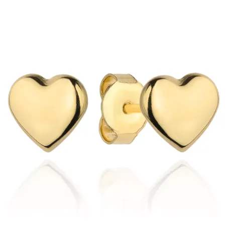 Złote Kolczyki 585 Serduszka Gładkie 6x6mm Złote Kolczyki 585 Serduszka Gładkie 6x6mm