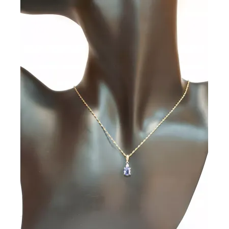 ZAWIESZKA 585 TANZANIT DIAMENTY DWUKOLOROWA ZAWIESZKA 585 TANZANIT DIAMENTY DWUKOLOROWA