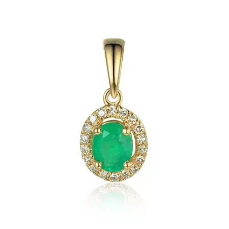 ZŁOTA 14K ZAWIESZKA SZMARAGD DIAMENTY NA PREZENT ZŁOTA 14K ZAWIESZKA SZMARAGD DIAMENTY NA PREZENT