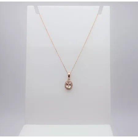 ZAWIESZKA MORGANIT DIAMENTY 585 RÓŻOWE ZŁOTO