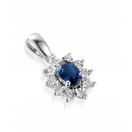 ZAWIESZKA BIAŁE ZŁOTO SZAFIR DIAMENTY PRÓBA 585 ZAWIESZKA BIAŁE ZŁOTO SZAFIR DIAMENTY PRÓBA 585