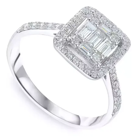 PIERŚCIONEK Z DIAMENTAMI BIAŁE ZŁOTO PRÓBA 585 PIERŚCIONEK Z DIAMENTAMI BIAŁE ZŁOTO PRÓBA 585