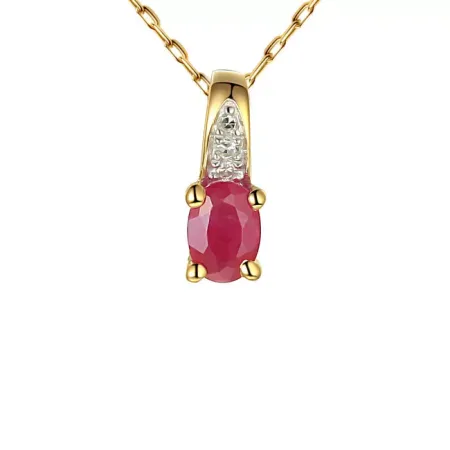 Złota Zawieszka 585 Rubin i Diamenty Złota Zawieszka 585 Rubin i Diamenty