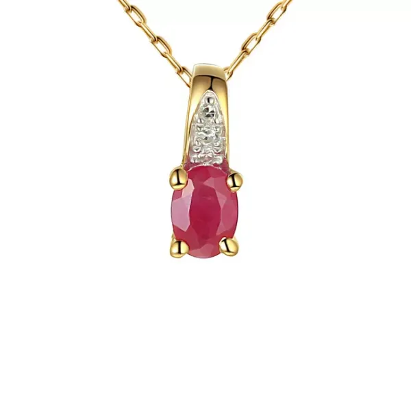 Złota Zawieszka 585 Rubin i Diamenty 