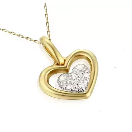 Złota Zawieszka 585 Serduszko z Diamentami Prezent Złota Zawieszka 585 Serduszko z Diamentami Prezent