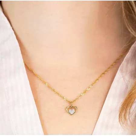 Złota Zawieszka 585 Serduszko z Diamentami Prezent Złota Zawieszka 585 Serduszko z Diamentami Prezent