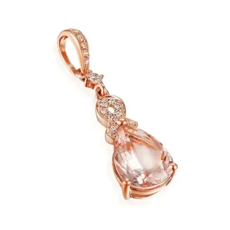 ZAWIESZKA MORGANIT DIAMENTY PRÓBA 585 RÓŻOWE ZŁOTO ZAWIESZKA MORGANIT DIAMENTY PRÓBA 585 RÓŻOWE ZŁOTO