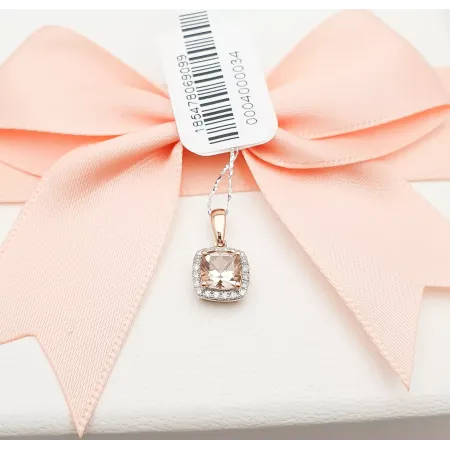 ZAWIESZKA MORGANIT DIAMENTY 585 RÓŻOWE ZŁOTO ZAWIESZKA MORGANIT DIAMENTY 585 RÓŻOWE ZŁOTO