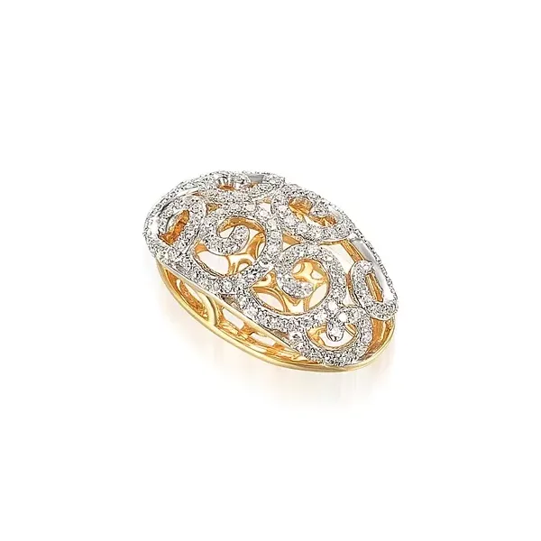 Złota Elegancka Zawieszka Diamenty Próba 585