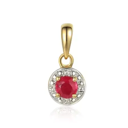 Złota 585 Zawieszka Rubin Diamenty na Prezent Złota 585 Zawieszka Rubin Diamenty na Prezent