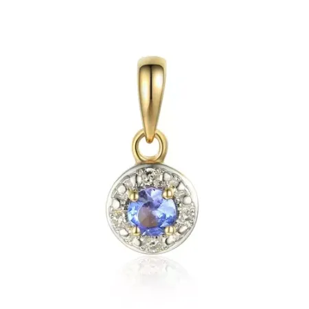 Złota Zawieszka Tanzanit Diamenty Prezent pr 585 Złota Zawieszka Tanzanit Diamenty Prezent pr 585