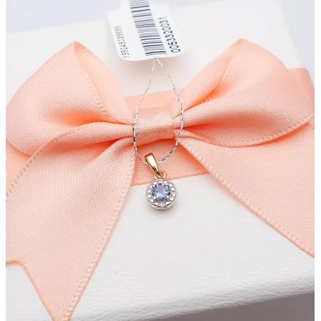 Złota Zawieszka Tanzanit Diamenty Prezent pr 585 Złota Zawieszka Tanzanit Diamenty Prezent pr 585