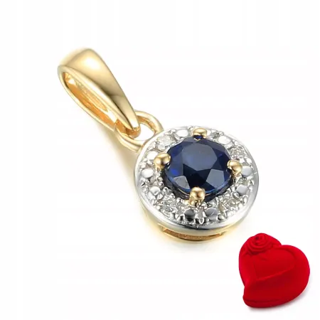 ZŁOTA ZAWIESZKA 585 SZAFIR I DIAMENTY NA PREZENT ZŁOTA ZAWIESZKA 585 SZAFIR I DIAMENTY NA PREZENT